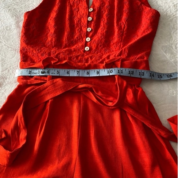 Francesca’s Paperbag Waist Eyelet Lace Romper - Picture 6 of 12